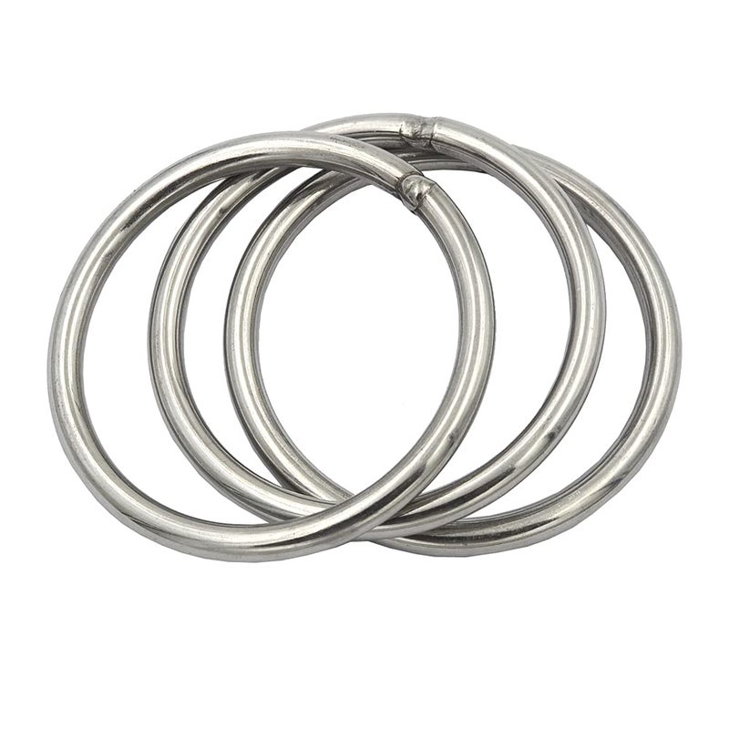 DGOL 3 packs 4 inch Strong Welded O Ring 304 Stainless Steel Round Ring Buckles  Wire Thickness 5/16 inch - Image 2